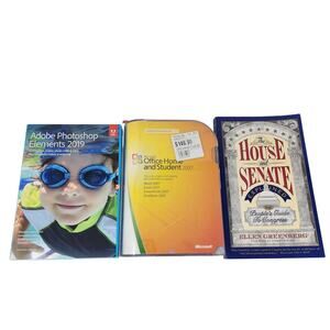 Lot Of 3 Adobe Photoshop Elements 2019 & Microsoft Office 2017 Software CDs